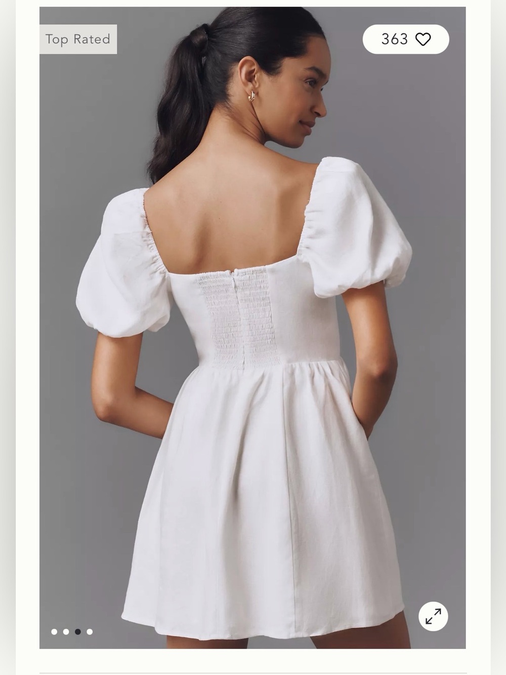 NWT: Reformation Malvina Linen Puff-Sleeve Mini Dress - women’s: Small P - Picture 16 of 16